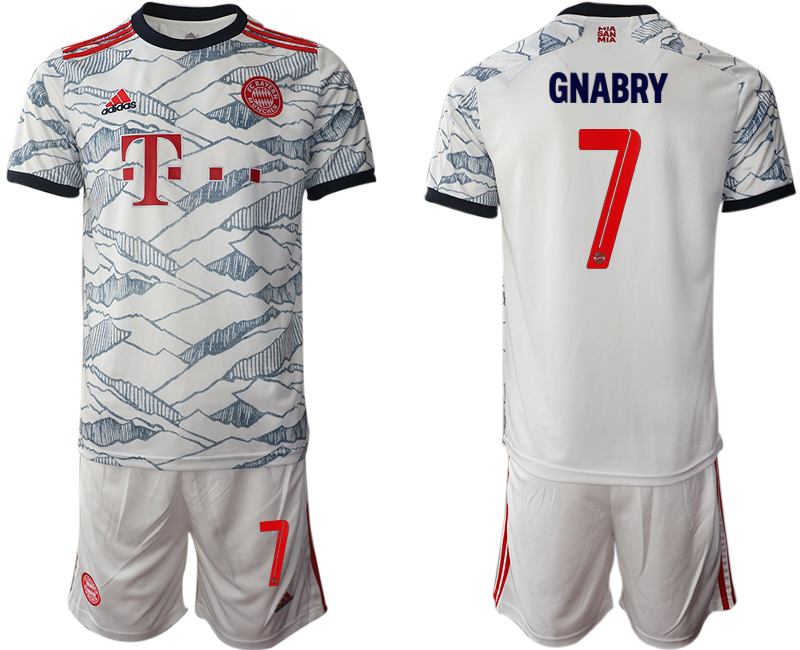 Men 2021-2022 Club Bayern Munich away white #7 Soccer Jersey->bayern munich jersey->Soccer Club Jersey